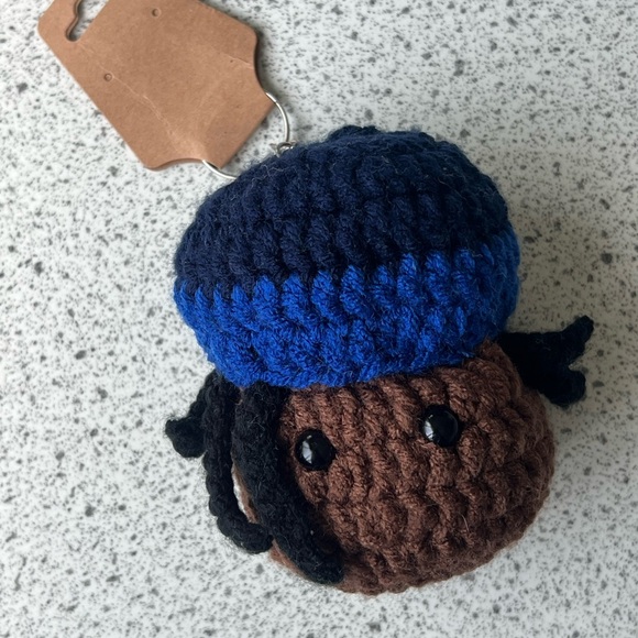 Handmade Crochet Rasta Keychain - Picture 1 of 2